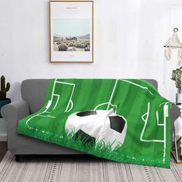 Blankets Soccer Football Knitted Blanket Flannel Balls Sports Lightweight Throw For Car Sofa Couch Bedroom Quilt