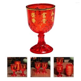 Disposable Cups Straws 12 Pcs Whiskey Glasses Goblet Retro Cup Small Mugs Chinese Style Banquet Themed Home Supplies