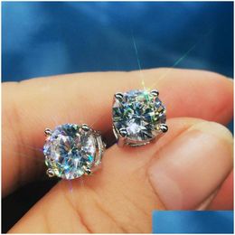 Stud Vecalon Handmade 4 Claws Earring 3Ct Dianond 925 Sterling Sier Engagement Earrings For Women Men Drop Delivery Jewelry Dhufv