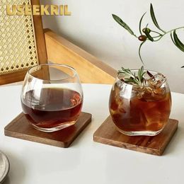 Wine Glasses Creative Cocktail Cups Retro Coffee Cup Irregular Ice American Glass Personalised Latte Cold Brew Bar Home Tool