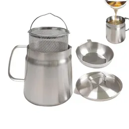 Storage Bottles Oil Container With Strainer Household Large Capacity Multifunctional For Kitchen Ergonomic Grease