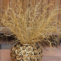 Plant 46Cm Grass Long Simulation Gilded Christmas Ornaments Glitter Bling Artificial Flowers For Home Decoration