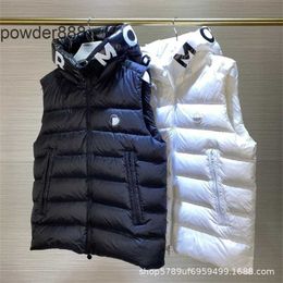 2024 Mengjia Thickened Hooded Down Coat Vest Mens Couple Wear New Warm Tank Top Shoulder