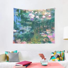 Tapestries Water Lilies Monet Tapestry Funny Room Decoration Accessories Aesthetics For