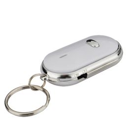 2024 1PCs LED Light Torch Remote Sound Control Lost Key Finder Locator Locator Keychain Keyring With Whistle Claps