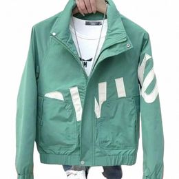 men's Clothing Spring And Autumn New Korean Fi Stand Collar Jackets For Men All-match Casual Male Coat Men's Biker Jacket o2n6#