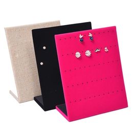 Jewelry Frame Red Black Beige Velvet Earrings Holder Earring Display Stand shelf Show Case Organizer 211105283Z