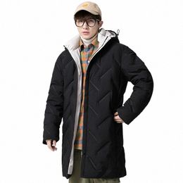 brand Top Quality White Duck Down Jacket For Men Fi Mid-length Hooded Jacket for Men Style Winter Warm Down Coat Man Jacket l14J#