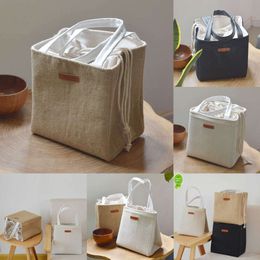 2024 Cotton Functional Cooler Lunch Box Portable Insulated Lunch Bags For Children Thermal Plastic Storage Container Picnic Lunch Bag