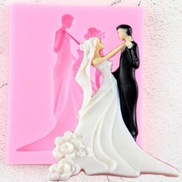 Baking Moulds Wedding Bride Groom Shaped Silicone Cake Molds Chocolate Mould Sugar Craft Fondant CupCake Tools Decoration Mold