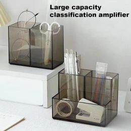 Storage Boxes Pen Holder With Sticky Notes Stationery Box 3 Compartments Container For Supplies