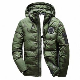 -20 Degree Winter White Duck Down Jacket Men Windbreaker Down Parkas Snow Camoue Hooded Thick Warm Jackets Overcoat T2f6#