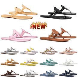 Fashion Top Quality Tory Miller Sandal Lady Soft Beach Torys burchslides Slides Luxury OG Original Womens Designer Sandals Leather Black White Yellow Pink Slippers