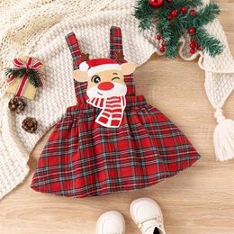 Clothing Sets Born Baby Girl Christmas Outfit Santa Long Sleeve Romper Elk Skirt Babys First Dress Clothes