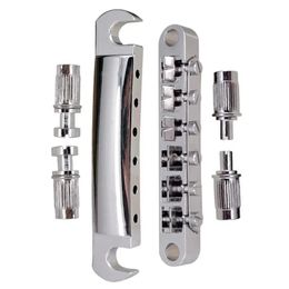 2024 1 Set of 6 Strings Guitar Tune O Matic Bridge and Tailpiece with Posts for LP Electric Guitar Bass Guitar