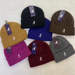 kangol trendy brand kangaroo knitted hat ny woolen hat winter warm couple ins super popular male and female students