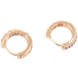Dangle Earrings 3X Elegant CZ Stone Hoop For Women Gold Plated Piercing Jewellery -Gold