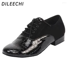 Dance Shoes DILEECHI Men's Crocodile Print PU Latin Modern Adult Ballroom Dancing Square Friendship Party Shoe