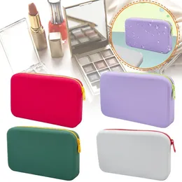 Storage Bags Silicone Cosmetic Bag Small Square Large Capacity Travel Makeup Brush Holder Portable Waterproof Organizer