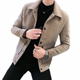 2023 Brand Clothing Men's High Quality Slim Fit Keep Warm Woolen Jackets/Male Leisure Fi Winter Keep Warm Coats S-3XL H5bT#