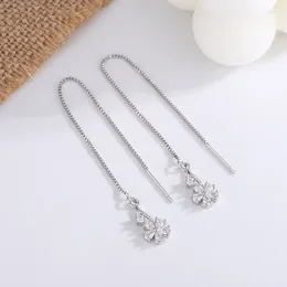 Hoop Earrings BF CLUB 925 Sterling Silver Leaf Long For Women Trendy Earring Jewellery Prevent Allergy Party Accessories Gift