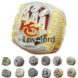 Designer super bowl campeonato anel conjunto de luxo 14k ouro kc equipe campeões anéis para homens mulheres diamante esporte jóias