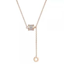 Fashion Classic Diamond Necklace High Quality Sliding Cylindrical Pendant Luxury Design Jewellery with Exquisite Gift Box Packaging189I