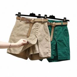 Pure cott shorts casuais para mulheres em 2023 verão wear coreano versi versátil calças de linha a calças de verão shorts femininos s3sn #