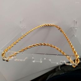 Pendant Necklaces Real 24k Yellow Gold GF Diamond Cut ed Solid XP Jewellery Fancy Original Picture Mens Thick 6mm Rope Chain263g