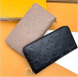 10A High Quality Single Zipper Circle Long Wallets Designer women Genuine Leather wallets lady ladies long classical purse checkered card With Box dustbag Zippy