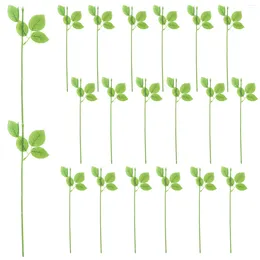 Decorative Flowers 30 Pcs Flower Branches Floral Stem With Leaves Wire Duct Tape Decorate Bride Water Hose