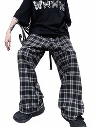 plaid Pattern Joggers, Men's Casual Loose Fit Waist Drawstring Pants For Spring Summer 13Sx#