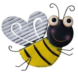 Window Stickers Decorative Metal Bumble Bee Sculpture Backyard Garden Wall Art Ornament