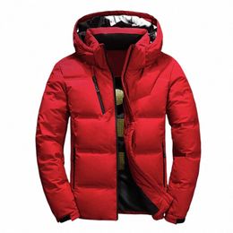 men Jacket Coat Winter Warm Casual Autumn Stand Collar Puffer Thick Hat White Duck Parka Male Men's WinterDown Jacket with Hood W09m#