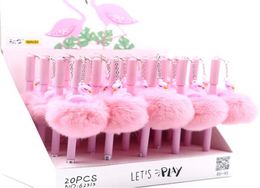Flamingos Gel Pen Korean Stationery Cute Plastic Pink Rabbit Hair For Kids Gift Writing Kawaii Neutral Pens School Supplies3097038