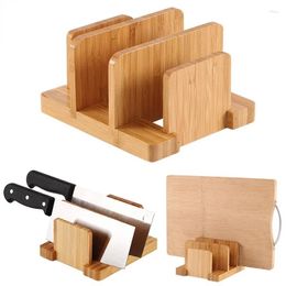 Kitchen Storage Multifunctional Durable Creative Bamboo Cutting Board Rack Pot Lids Holder Supplies Gadgets For Restaurant