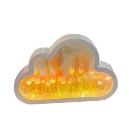 Mirrors DIY Cloud Tulips Night Light Decorative Crafts Birthday Holiday New Year