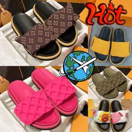 2024 Slippers luxury Designer sunny beach sandal Pillow Pool slides sandals mens womens fashion soft flat shoes low price