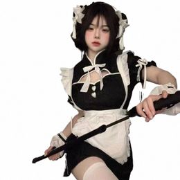 chinese Chegsam Halen Maid Dr Gothic Lolita Waitr Role Play Costumes Women Love Live Cosplay Student Party Uniform X540#