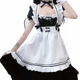 2024 Black Cute Lolita Maid Costumes Girls Women Lovely Maid Cosplay Costume Animati Show Japanese Outfit Dr Clothes C0uW#