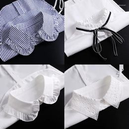 Bow Ties Korean Stand Lapel False Collar Women Embroidery Faux Col Half Shirt Blouse Fake Collars Sweater Detachable