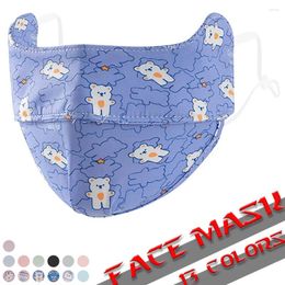 Bandanas Printed Cartoon Children Face Mask Hanging Ear Adjustable Dustproof Breathable Bandana Boys Girls Outdoor Sports Silk