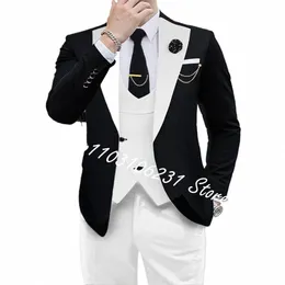 traje ajustado para Hombre, Blazer, chaleco, pantales, esmoquin informal para novio, fiesta De boda, novedad j0yH#