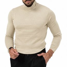 autumn and Winter New 2023 High Elastic High Neck Knitted Cmere Sweater Thickened Youth Men's Warm Undercoat W2v1#