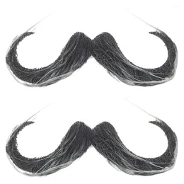 Party Decoration 2Pcs Stick On Fake Beard Self Adhesive Novelty Mustache Cosplay Masquerade Po Prop