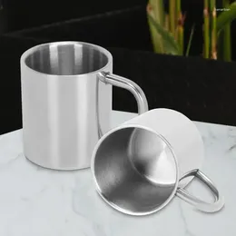 Mugs Portable Whiskey Beer Tea Juice Drinking Handle Water Cup Double Wall Anti Scalding Coffee Thermal Mug Insulated Stainless Steel