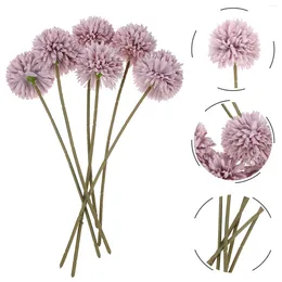 Decorative Flowers 6 Pcs Artificial Chrysanthemum Hydrangea Picks Indoor Bouquets Fake Decorations Delicate Simulated