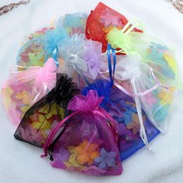 Gift Wrap 10pcs/lot (20x30cm) Big Organza Bags Wedding Party Favour Drawstring Christmas Bag Boutique Gifts Packaging Pouches