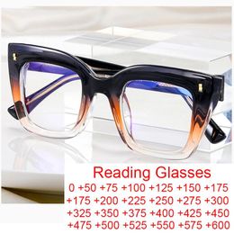 Sunglasses Big Frame Reading Glasses For Women 2024 Oversized Fashion Eyeglasses Anti Blue Light Blocking Gradient Presbyopia Eyewear