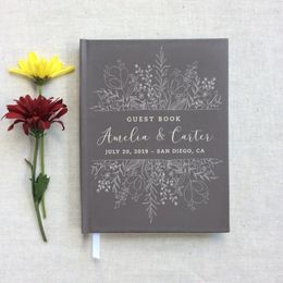 Party Supplies Wedding Guest Book #69 - Custom Hardcover Guestbook Personalised Guestbooks Charcoal